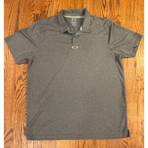 Oakley Mens XL Regular Fit Short Sleeve Golf Polo Shirt Heather Charcoal Grey